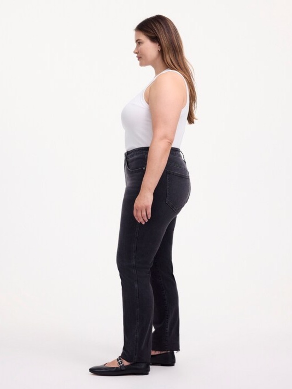 Madewell Plus Mid-Rise Stovepipe Jeans 18 W black Armand Wash Raw-Hem Edition - Picture 3 of 15